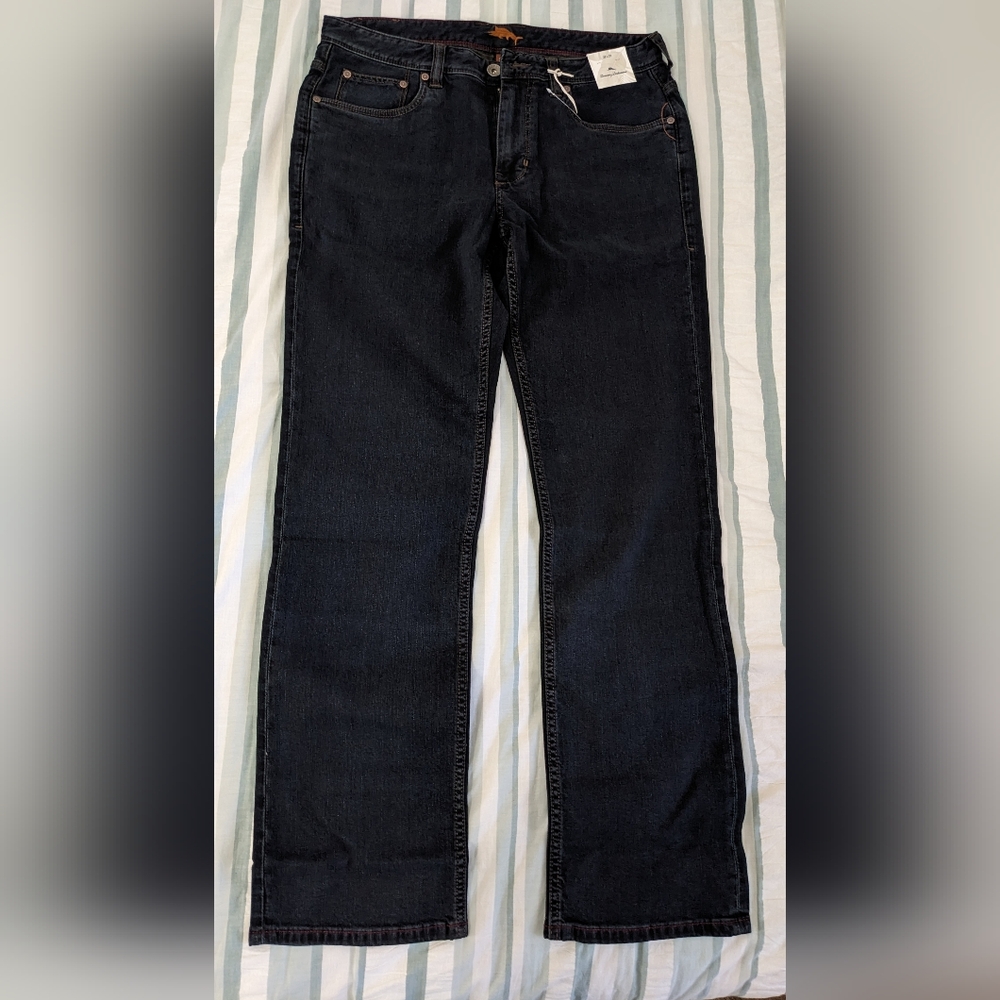 Men's Tommy Bahama Sand Drifter Authentic Fit Jeans Black Overdye Size 32x32